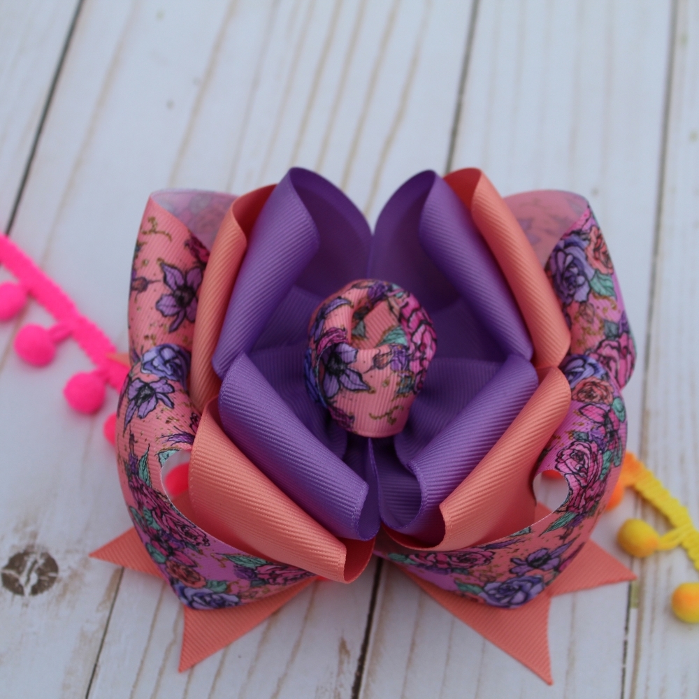 Boutique bow 5 inch triple stacked